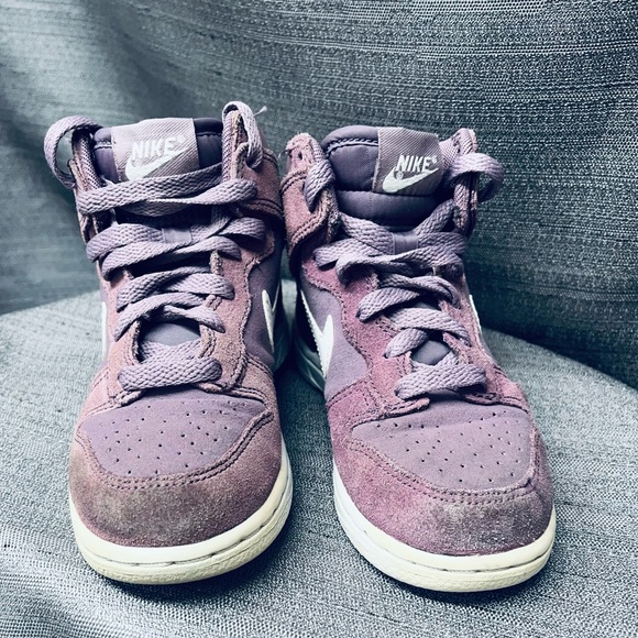 Nike Dunk High Suede Violet Dust/White PS PreSchool Size 12c 905353 500 - Picture 3 of 10